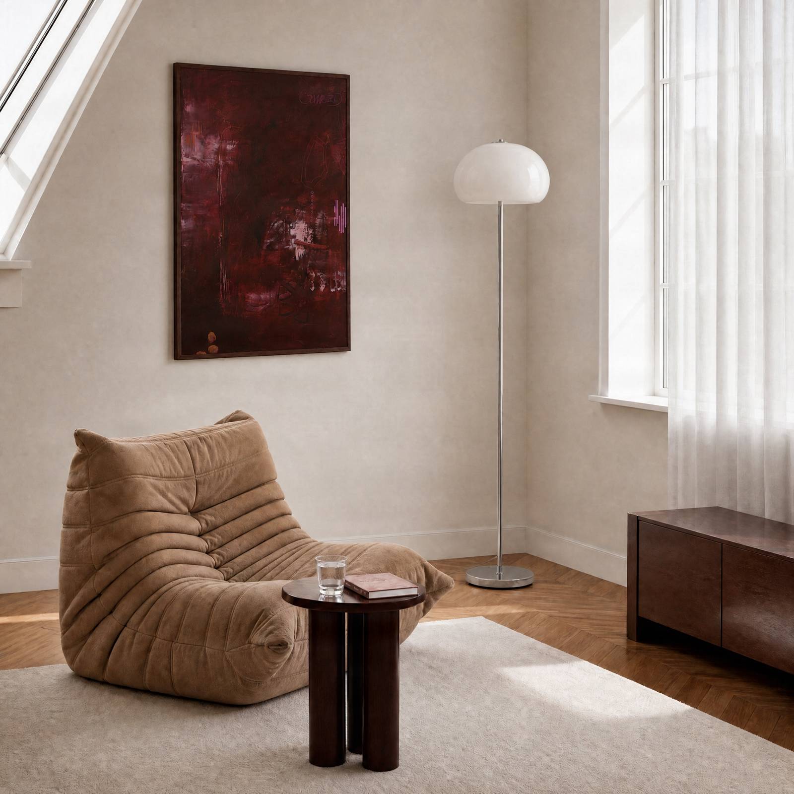 Stehlampe Owen NOLA, weiß / opal, für Wohn- / Esszimmer, Glas, Modern, Stehlampe