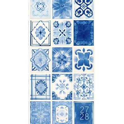 Mediterranean Tiles 2-Year 2027-28 3.5 X 6.5 Monthly Pocket Planner