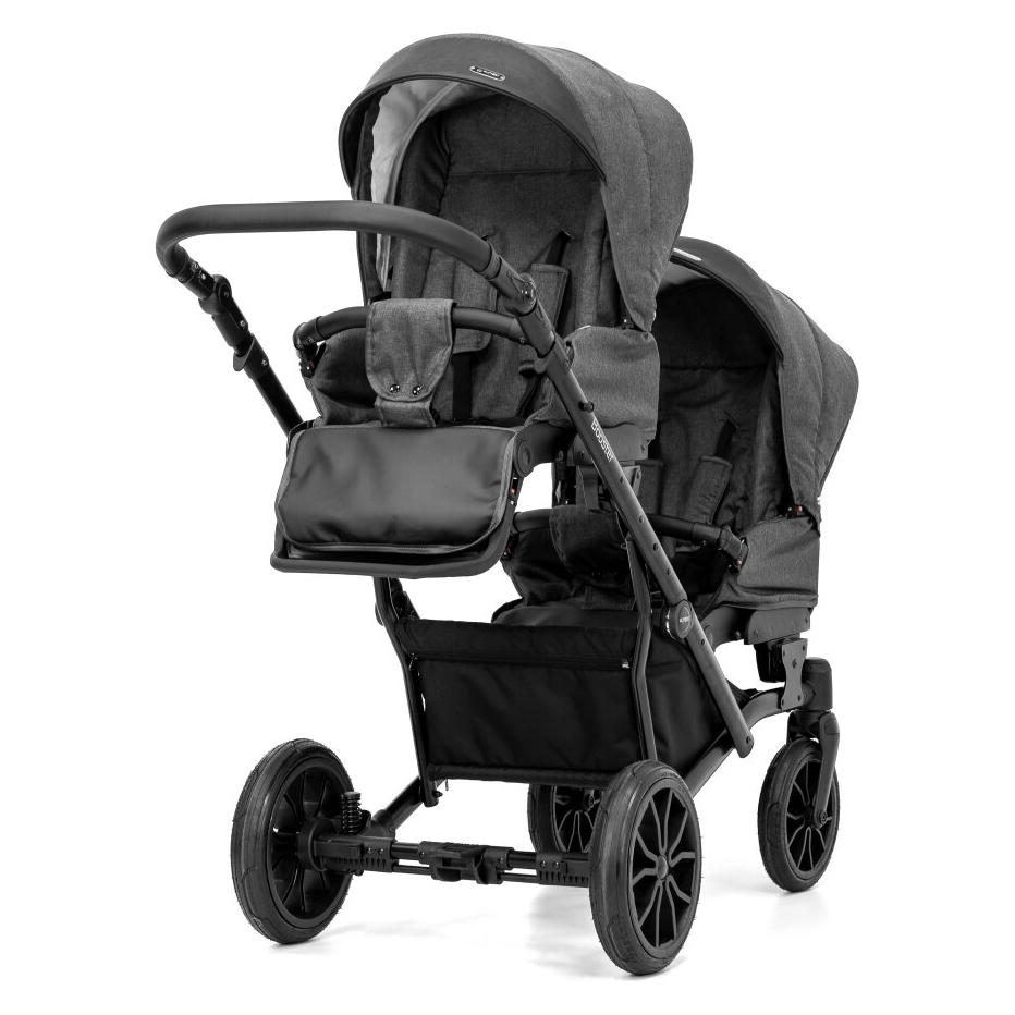 Kunert 3in1 Zwillingskinderwagen BOOSTER mit schwarzem Rahmen und umfangreichem Zubehör (65399377)