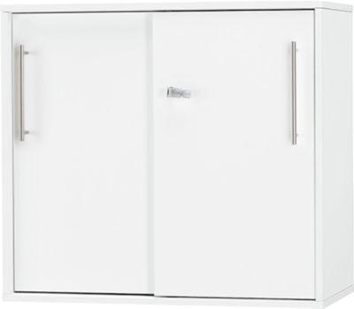Schäfer Shop Select Anstell-/Aufsatz-Schiebetürenschrank Start Off, in Tischhöhe, abschließbar, B 800 x T 420 x H 726 mm, weiß/weiß