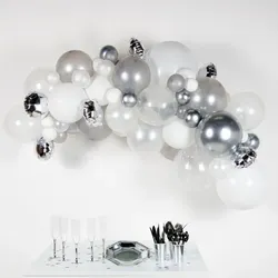 Luftballon Girlande silber