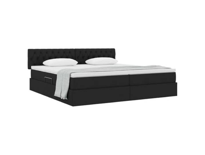 KTHLBRH Boxspringbett Doppelbett Schwarz 200 x 200 cm Modernes Design, hydraulischer Aufzug, robuster Rahmen, mit Matratze