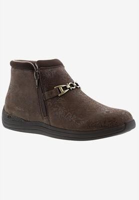 Extra Wide Width Women's Drew Blossom Boots by Drew in Brown Foil Leather (Size 9 WW)