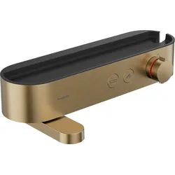 Hansgrohe ShowerTablet Select Wannenthermostat 400 Aufputz, Brushed Bronze, schwenkbarer Wannenauslauf, 2 Verbraucher, gleichzeitige Nutzung, Temperatur- und Volumensteuerung, max. Durchflussmenge 20,9 l/min bei 3 bar, Anschluss DN15