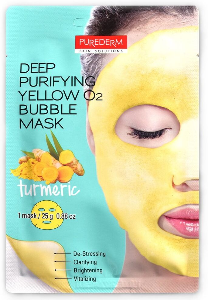 PUREDERM Deep Purifying Yellow O2 Bubble Mask 25g