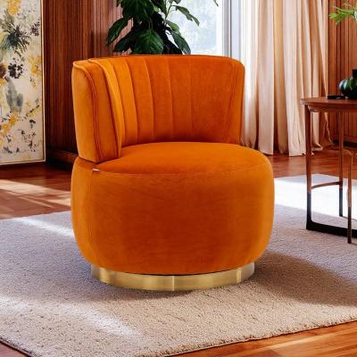 "25.2"" Teddy Swivel Barrel Chair with 360-Degree Swivel and Wide Upholstered and Round Armrests"