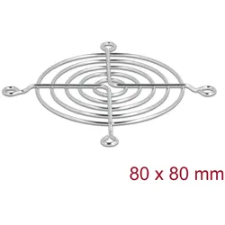 DELOCK Lüftergitter 80 x 80 mm silber