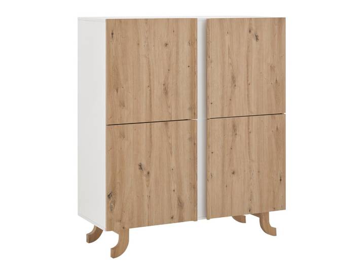 Highboard Vira Weiß/Kiefer Echtholz/MDF
