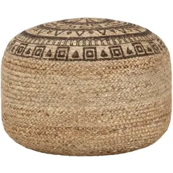 Décoshop26 - Handgefertigter Pouf/Fußhocker 45 x 30 cm aus brauner Jute DEC030005 DEC030005