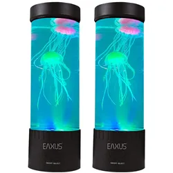 Eaxus, Tischlampe, Quallen Stimmungsleuchte mit LED-Farbwechsel, 2er-Set