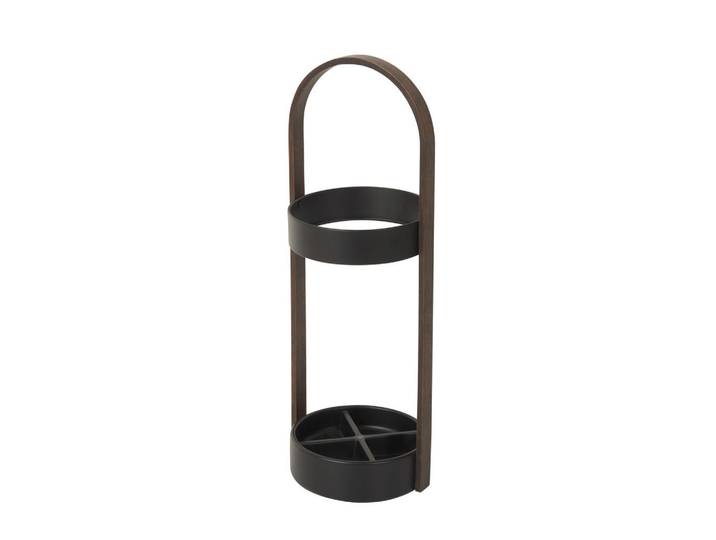Umbra Schirmständer, Schwarz, Walnussfarben, Holz, Metall, 24x68x22 cm, Garderobe, Schirmständer