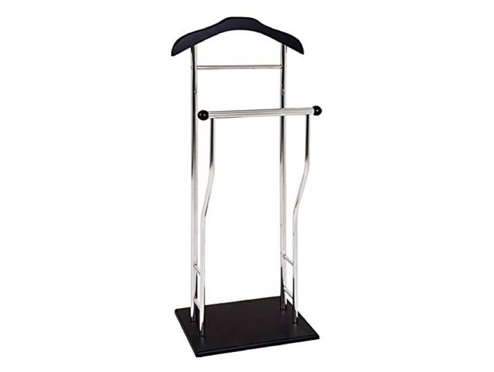 HAKU Valet de chambre chromé Chambre à coucher noir Valet de chambre MDF\, métal - Dimensions : L 45 x H 110 x P 30 cm\, Style : Moderne