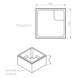 Neuesbad Wannenträger für Standard tief 80x80x28 SD20020