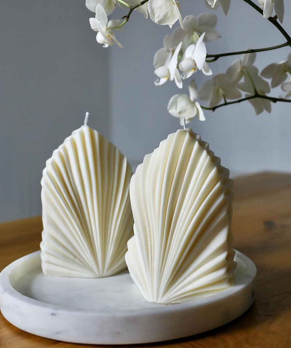 Sham's Art Palmblad Figuurkaars - Wit - Aromatherapie Kaars voor Decoratie en Cadeau