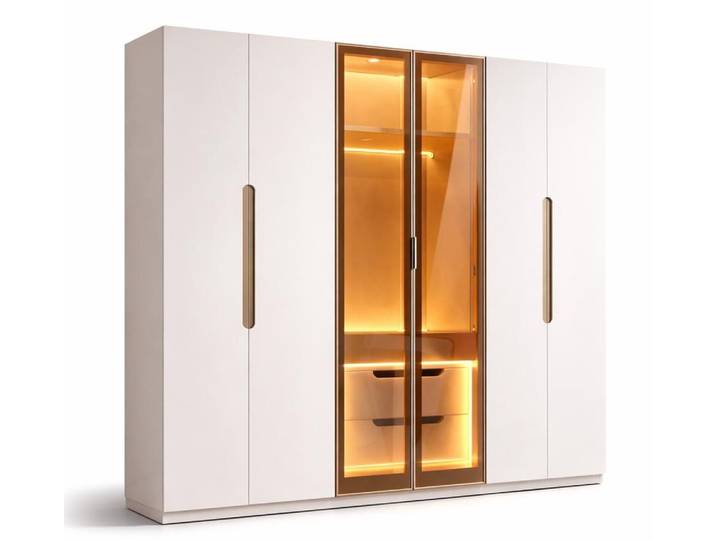 JVmoebel Kleiderschrank Luxuriöser weißer Kleiderschrank großer Holzschrank Schlafzimmermöbel Made in Europa