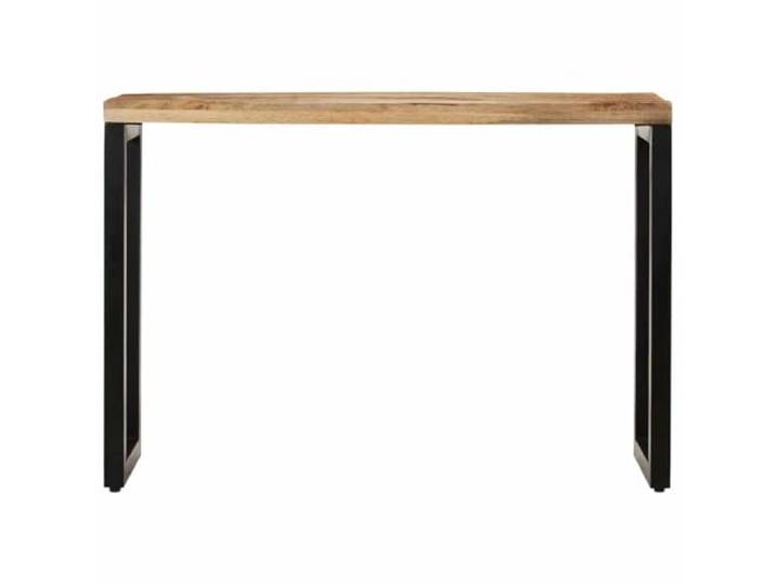 GKHPYURE Konsolentisch 110 x 35 x 76 cm Massivholz Mango und Metall Massives Mangoholz, Metallfüße, schwarzer Rahmen, Wandbefestigung inklusive, Verwendung im Eingangsbereich