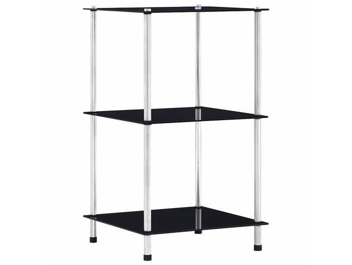 vidaXL Regal mit 3 Ablagen Schwarz 40x40x67 cm Hartglas