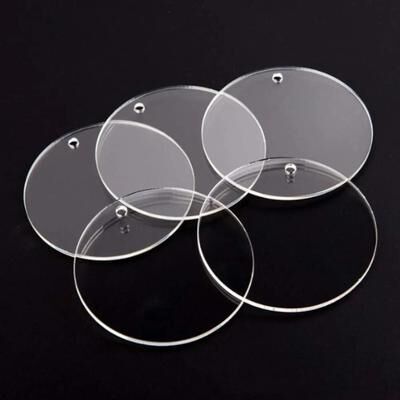 Uplift Essentials Clear Round Acrylic Ornament Blanks Transparent Acrylic Circle Discs For Vinyl, Engraving, And DIY Christmas Decor no Hole 6 In