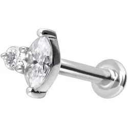 14 Karat Gold Labret mit Innengewinde MOISSANIT-DESIGN