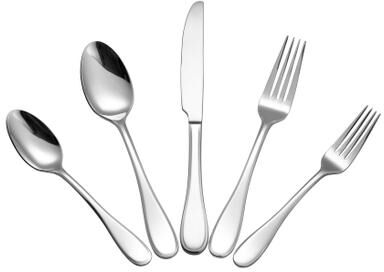 Lorren Home Trends 20 Piece Stainless Steel Flatware Set, Service for 4, Dishwasher Safe