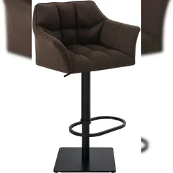 Proregal CHEFGASTRO Barhocker PHILADELPHIA Schwarz Stoff HxBxT 88x64x45cm Stoff Braun Barstuhl