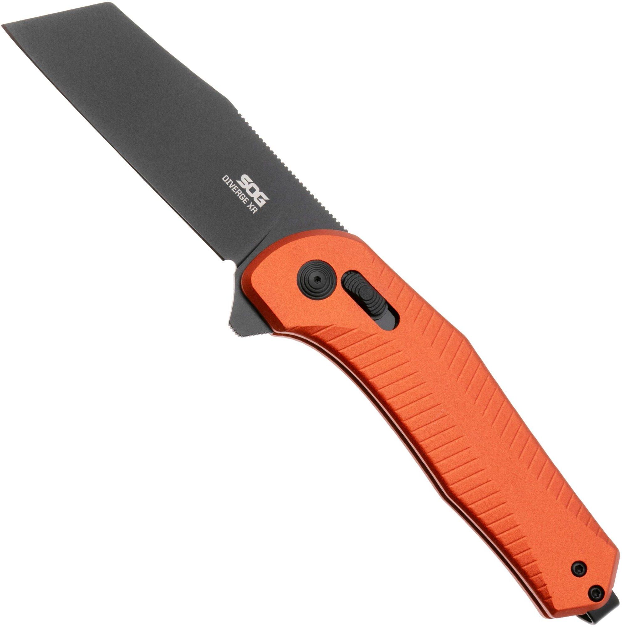 SOG Diverge XR 12-02-07-43, Black PVD D2, Burnt Orange Aluminum coltello da tasca
