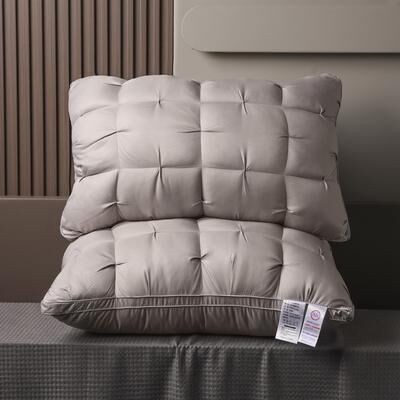 Silver Stone Store Deep Sleep Neck Support Pillow, Luxurious 5 Star Hotel Quality, Non Collapse High Pillow Core For All Seasons Rest gray