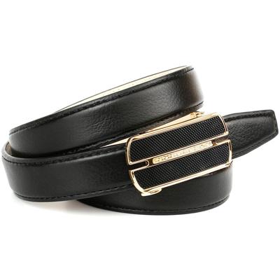 Ledergürtel ANTHONI CROWN, Damen, Gr. 105, schwarz, Leder, unifarben, Gürtel Ledergürtel, mit Glaskristallen besetzter Schließe, Bicolor-Optik