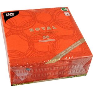 Papstar Servietten 86494 Royal Collection Bubbles, 40 x 40 cm, 1/4-Falz, nektarine, 50 Stück