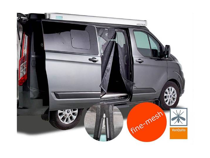 Moskitonetz Van Quito Schiebetür Magnet fine-mesh Ford Nugget/Custom , schwarz, Schädlingsschutznetze, Moskitonetz