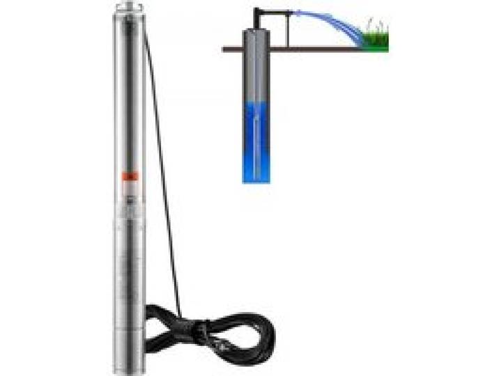 VEVOR Pompe Immergée pour Puits Profond, 1100 W, Pompe à Eau Acier Inoxydable, Débit 7,1 m³/h, 105 m, avec Cordon Électrique 19,4 m, Pompe Étanche IP68 pour Usage Domestique, Irrigation Industrielle