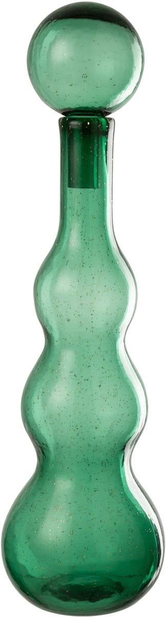 J-Line Decoratie Fles met Stop Carol - Groen - Glas - Large