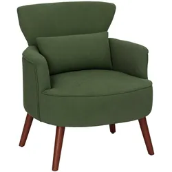 SESSEL Loungesessel mit Armlehnen, Relaxsessel mit Kissen Cordoptik Grün