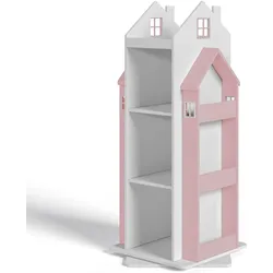 En.Casa, Kinderregal, Drehbares Kinderregal Vipsali 108x40x40 cm Rosa/Weiss (40 x 40 x 108 cm)