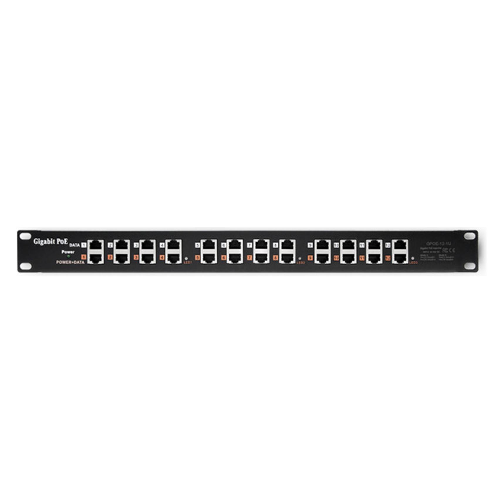 Qoltec 54478 Patchpanel RACK 12 Anschlüsse POE Schwarz (54478)