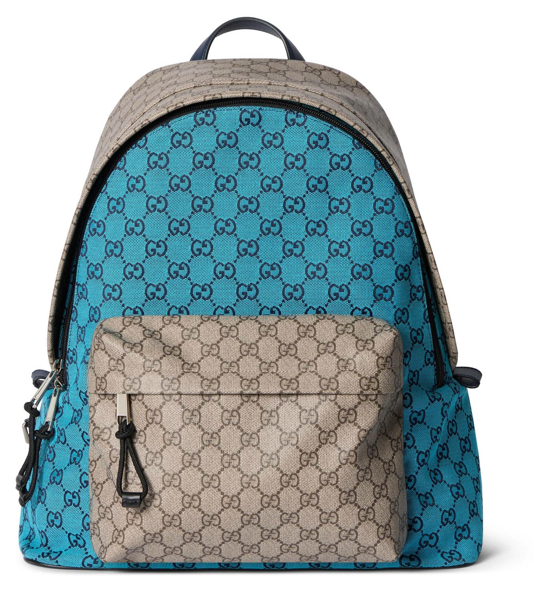 Gucci Rucksack Herren Match Medium GG Rucksack Hellblau Beige 856952 FAFL3 4542