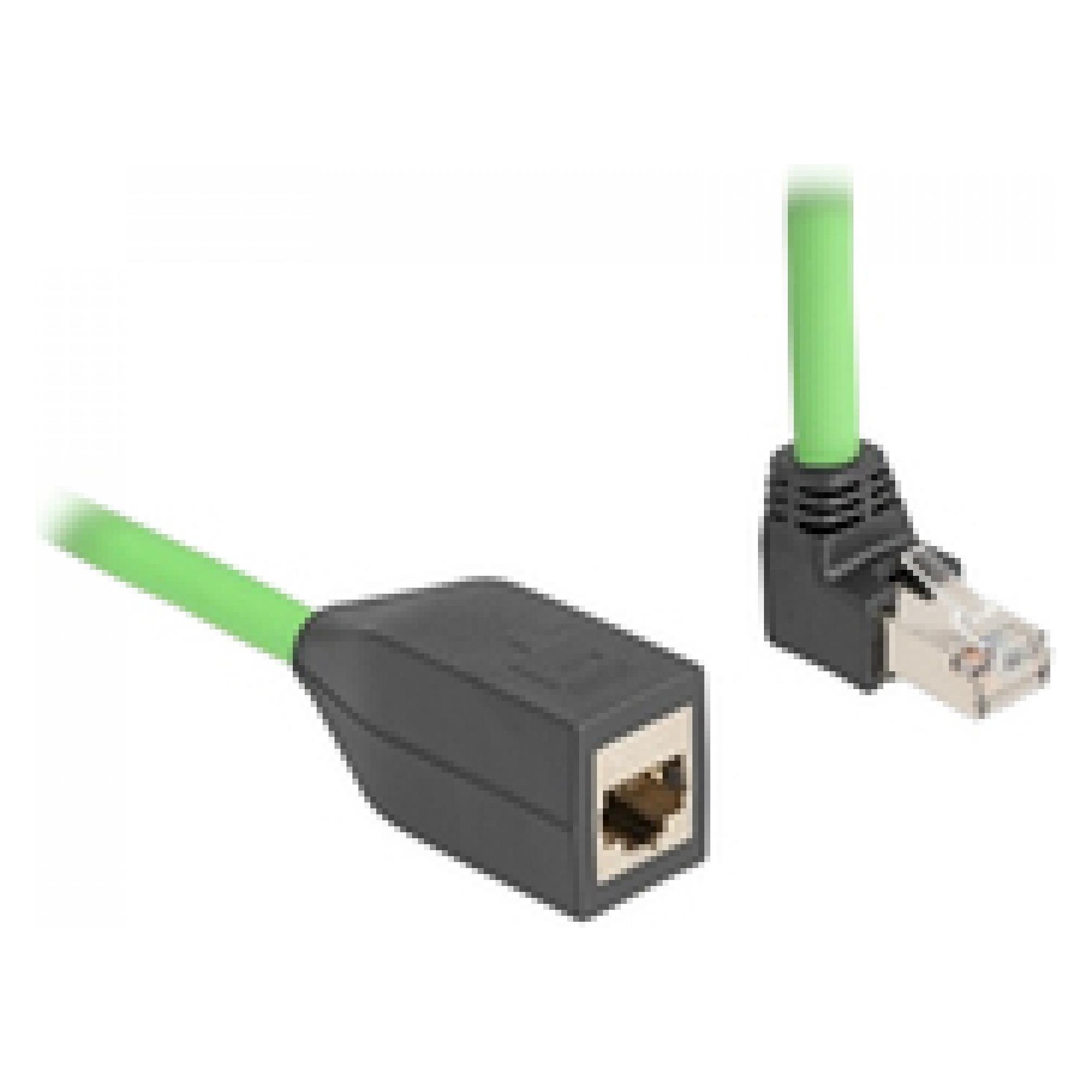 Delock RJ45 Netzwerk Verlängerungskabel Cat.6A Stecker oben (SF/UTP, CAT6a, 2 m) (80884)