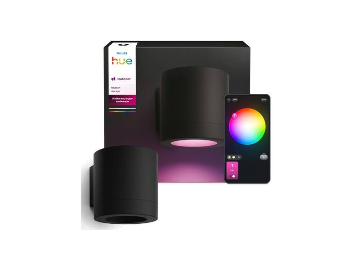PHILIPS HUE Wandleuchte Muscari Wandspot Smart Outdoor , weiß, neutral, H: 9cm, Leuchten, Wandleuchte
