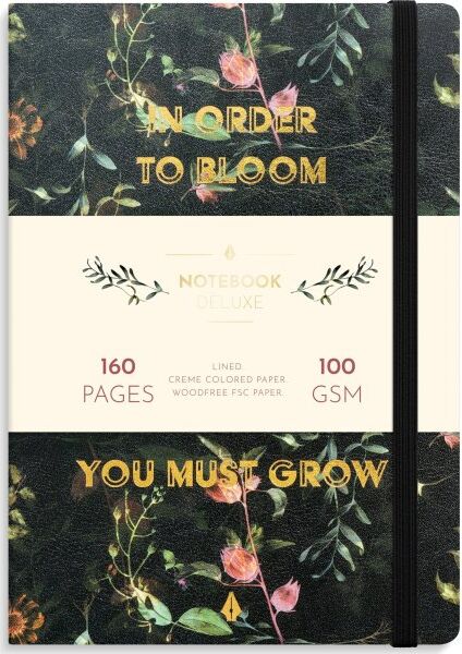 Burde Deluxe Notesbog, A5, Linjeret, Flower