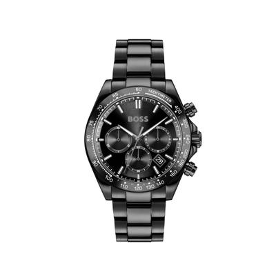 Multifunktionsuhr BOSS "HERO 2.0", schwarz, Armbanduhren, Herren, Quarzuhr, Armbanduhr, Herrenuhr, Edelstahlarmband, analog, Tag