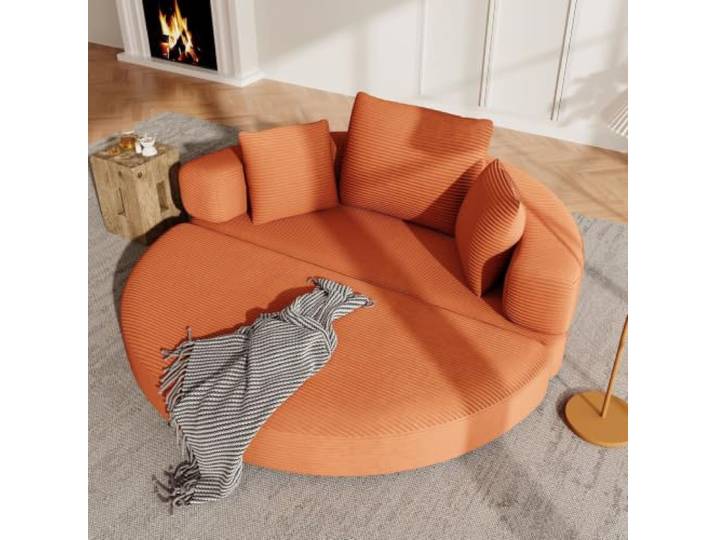 Fiednoy Faltbares Schlafsofa, Modulares Sofabett aus Cordstoff Modulares Sofabett mit hohem Rand und Kissen, Vielseitige Schlafcouch für Apartment und Schlafzimmer，250 kg