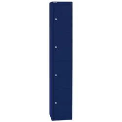 Bisley Garderobenschrank Office mit Schloss aus Stahlblech, 4 Fächer - Spind abschließbar für Sportzeug, Kleidung & Co. - Tiefe: 30,5 cm - Farbe: