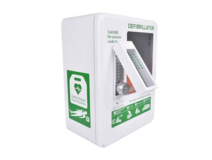 KEhtu AED-Aufbewahrungsschrank, AED-Außenschrank Mit Konstanttemperatur-Kontrollsystem Und Intelligenter Passwortsperre, Wasserdicht Und Korrosionsbeständig, Kompatibel Mit Mehreren AED-Modellen