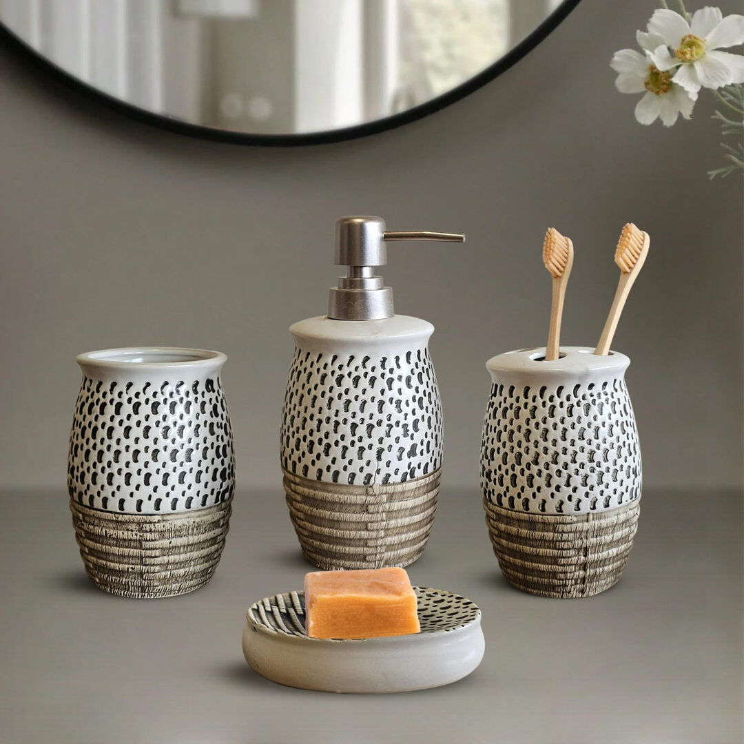 Natur Pur Amagon Ceramic Bathroom Accessory Set White 6cm W X 6cm D