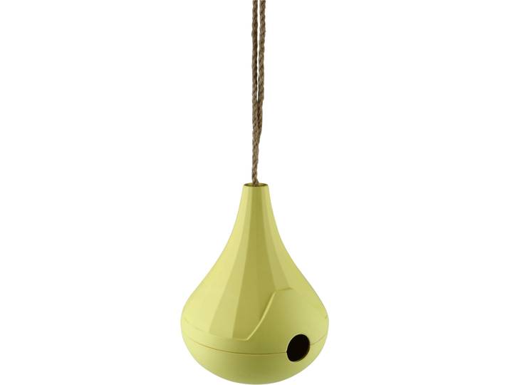 Dekofigur AM DESIGN Vogelhaus aus Bambus , gelb, B:15,5cm H:20cm T:20cm, Bambus, Dekofiguren, Dekofigur, in gelb, grün oder blau