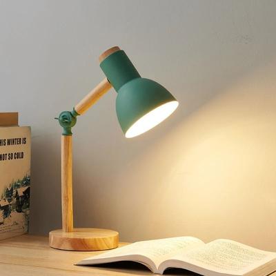 Uplifted Goods Wooden Nordic Style LED Table Lamp For Bedside Or Study Desk green au Plug