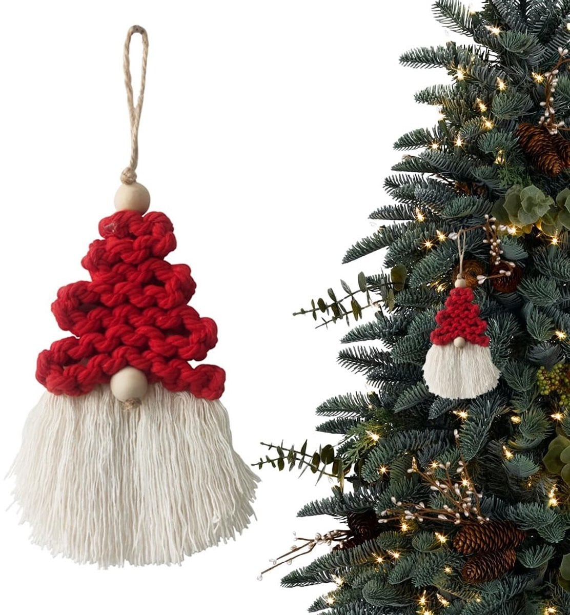 Dailygoods Kerstboomversiering van Hoogwaardig Katoen - Set Grappige Ornamenten met Schattige Patronen voor Binnen en Buiten