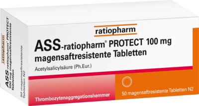 ratiopharm GmbH ASS-ratiopharm PROTECT 100 mg magensaftr.Tabletten 50 St 15577567