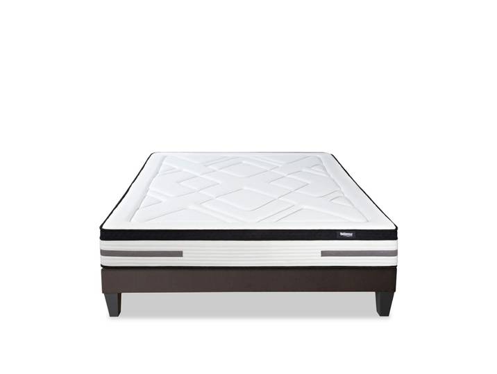 Ensemble matelas sommier bois 160x200