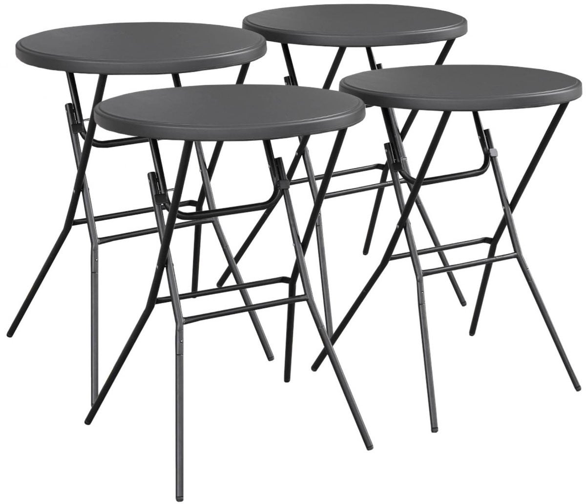 Sweek Set van 4 opvouwbare statafels van staal